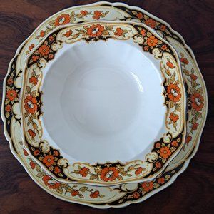 Alfred Meakin Harmony Shape Dunkirk (1930s) dinner plate and bowl